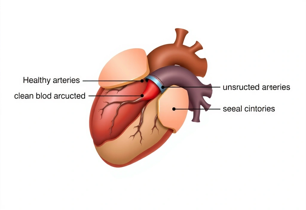 Υγιής καρδιά με καθαρές αρτηρίες, που συμβολίζει την καλή κυκλοφορία του αίματος.