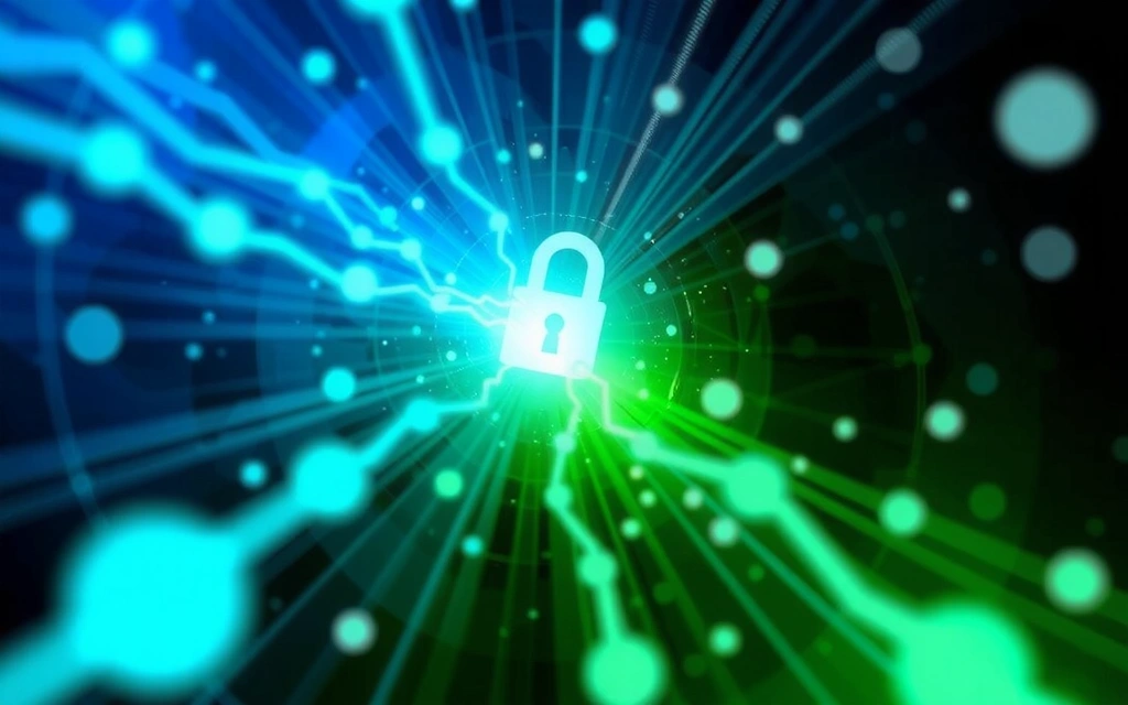 Secure data transmission showing encrypted data packets