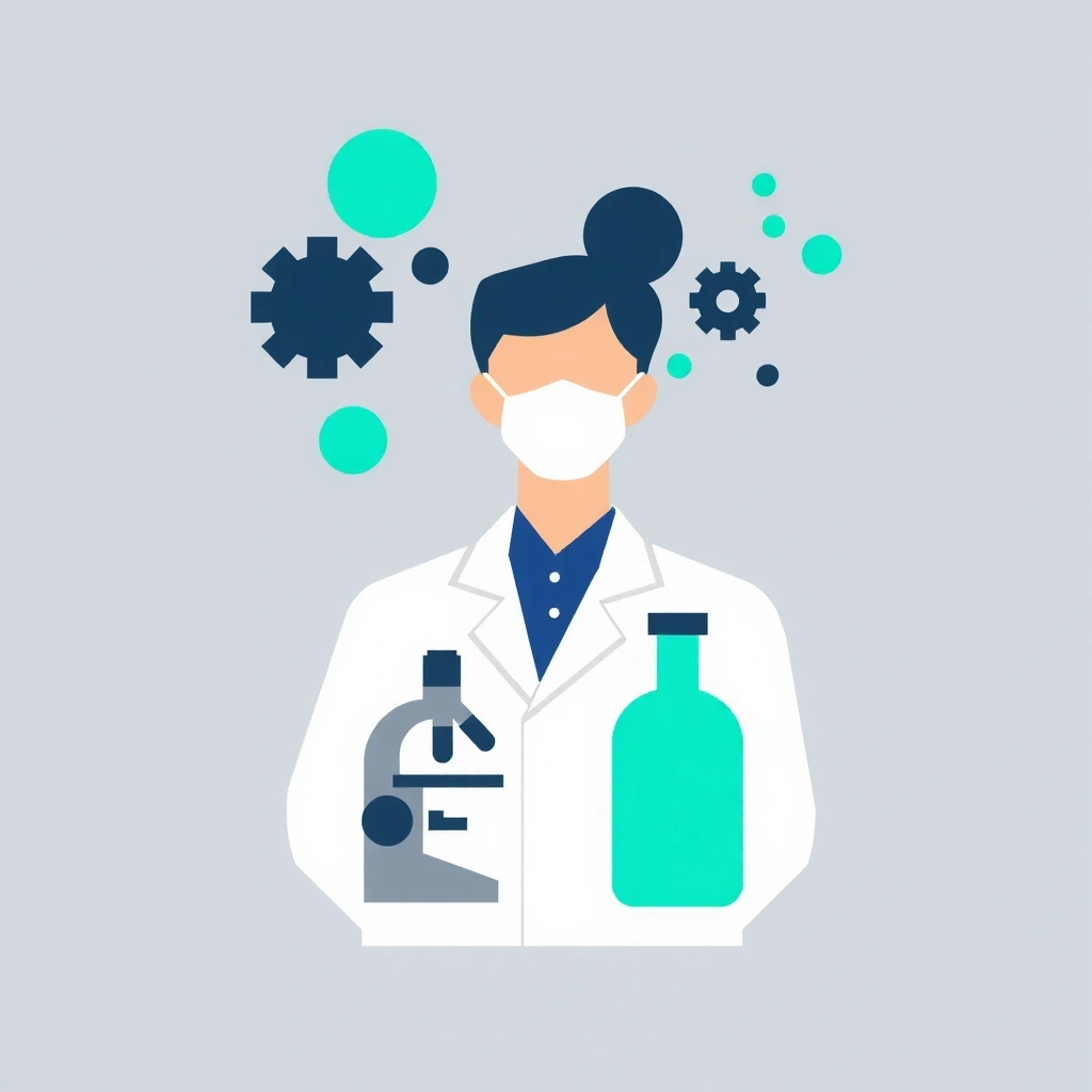 Abstract, minimalist icon representing a health researcher or scientist.